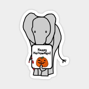 Vampire Horror Elephant with Halloween Card Magnet