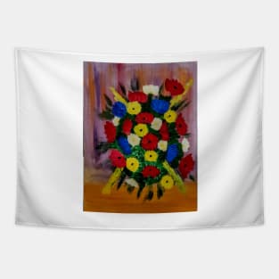 The bunch of mixed flowers . Tapestry