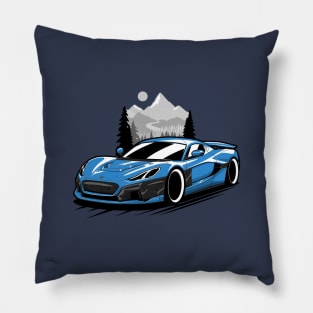 Blue Rimac Nevera Pillow