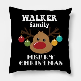 Family Christmas - Merry Christmas WALKER family, Family Christmas Reindeer T-shirt, Pjama T-shirt Pillow