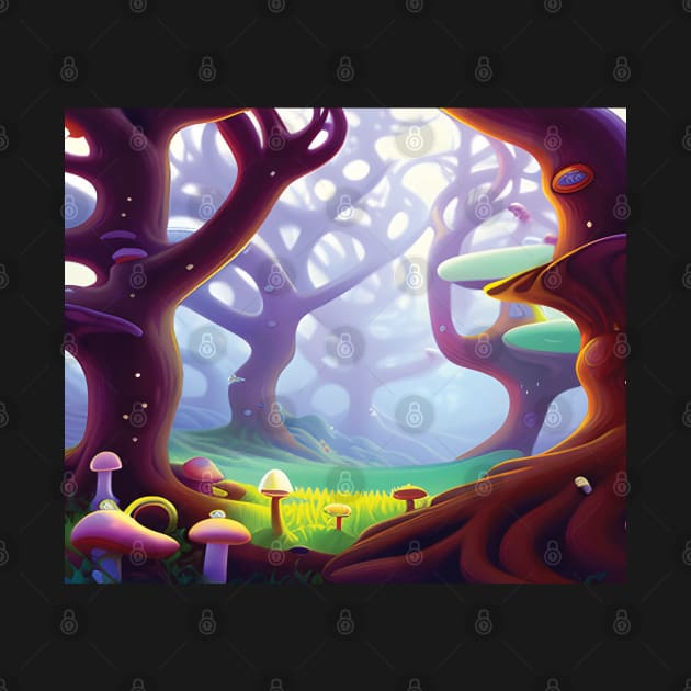 Dreamy Mushroom Forest by drumweaver