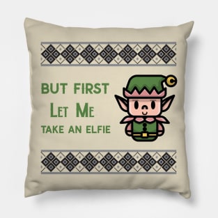 But first let me take an elfie  Christmas Elf Pillow