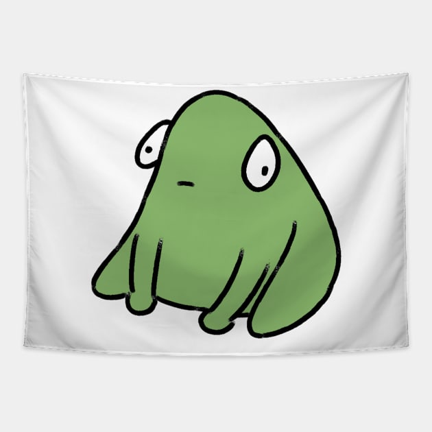 Sad frog Tapestry by Oranges