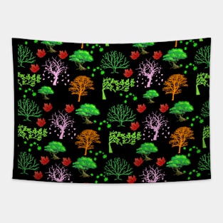 colorful trees pattern Tapestry