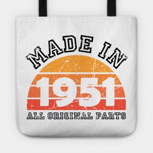 Made 1951 Original Parts 70th Birthday Tote