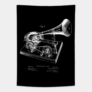 Vintage Gramophone Awesome Gift Patent Invention Tapestry