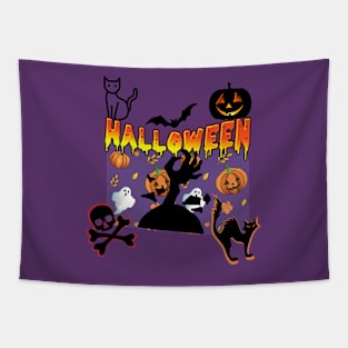 SCARY HALLOWEEN - CATS Tapestry