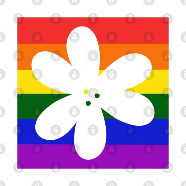 Flower Outline - discreet gay pride flag by JuneNostalgia