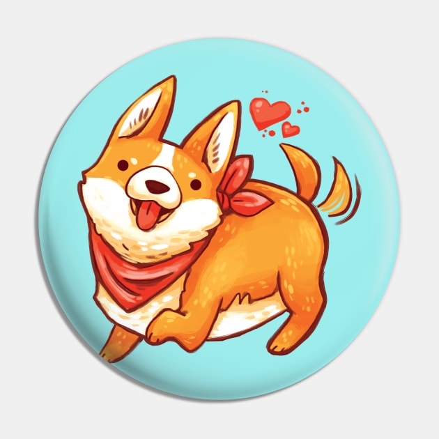 Corgi Love Pin by MichelleScribbles