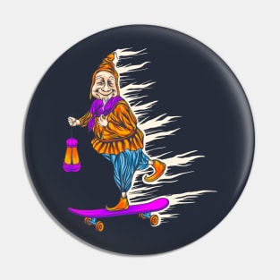 Grandma on the skateboard Pin