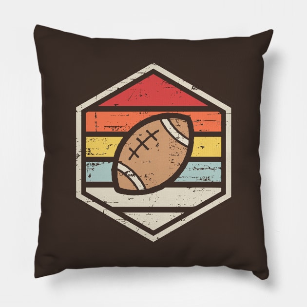 Retro Badge Rugby Pillow by rojakdesigns