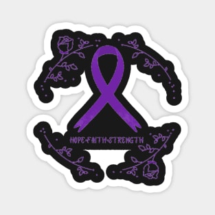 Hope•Faith•Strength IBD Awareness Ribbon 2 Magnet