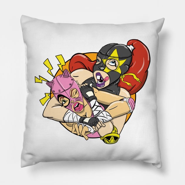 Cat Fight Pillow by DRTYBRD