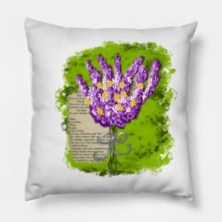 Bookish Lavender Bouquet Pillow