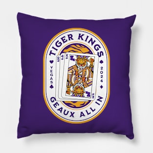 2024 Louisiana Tiger King Playing Card // Awesome King Tiger Purple and Gold Pillow