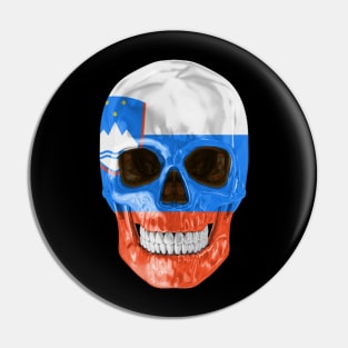 Slovenia Flag Skull - Gift for Slovenian With Roots From Slovenia Pin