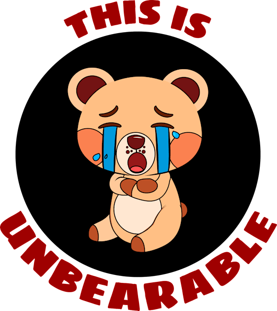 This Is Unbearable | Bear Pun Kids T-Shirt by Allthingspunny