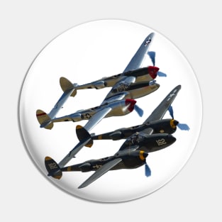 P-38s Formation No Background Pin