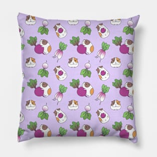 Guinea pig and radish pattern in light purple Pillow