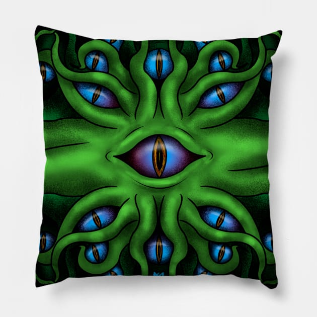 Lovecraftian Pattern Pillow by MiguelFirewolf