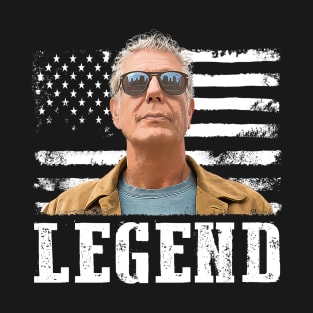 Vintage American Flag Bourdain Chef Legend T-Shirt