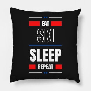 Eat Sleep Ski Repeat Pillow