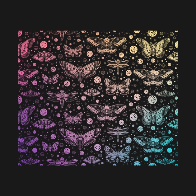 Pastel Rainbow Butterfly Pattern by rosiemoonart