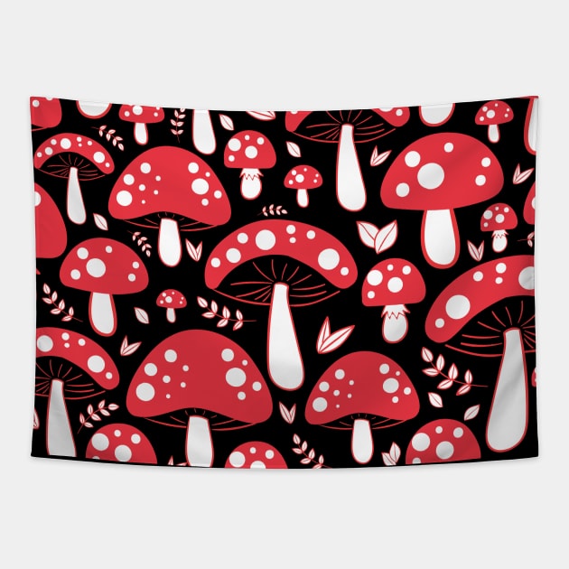 Mushroom heart Tapestry by ArtStopCreative