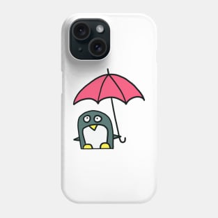 Penguin with an umbrella Phone Case