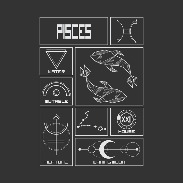 Pisces Profile - Astrology Design by alcateiaart