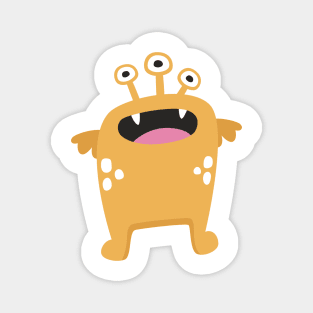 Cute three eyed monster character cartoon Magnet