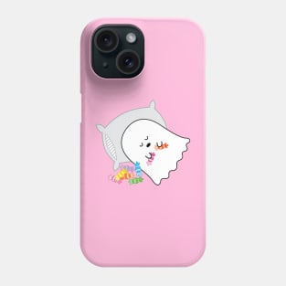 Gordie the Ghost (too much candy, fell asleep) | by queenie's cards Phone Case