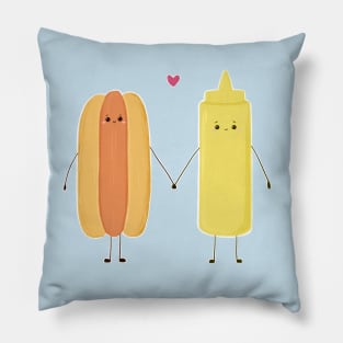 Hot Dog and Mustard Love Pillow