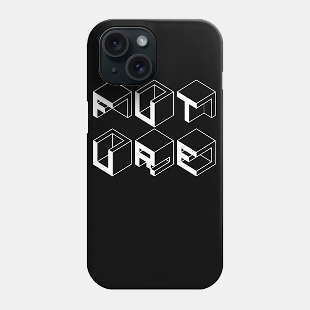 Future - Geometric Word Optical Illusion Design Phone Case by PerttyShirty