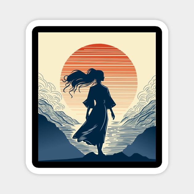 girl silhouette Magnet by Pickyysen