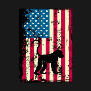 Monkey American Flag USA Patriotic 4th Of July Gifts T-Shirt