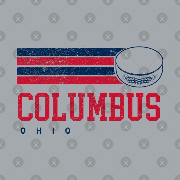 Columbus Hockey Retro Vintage Stripes by Ruffeli