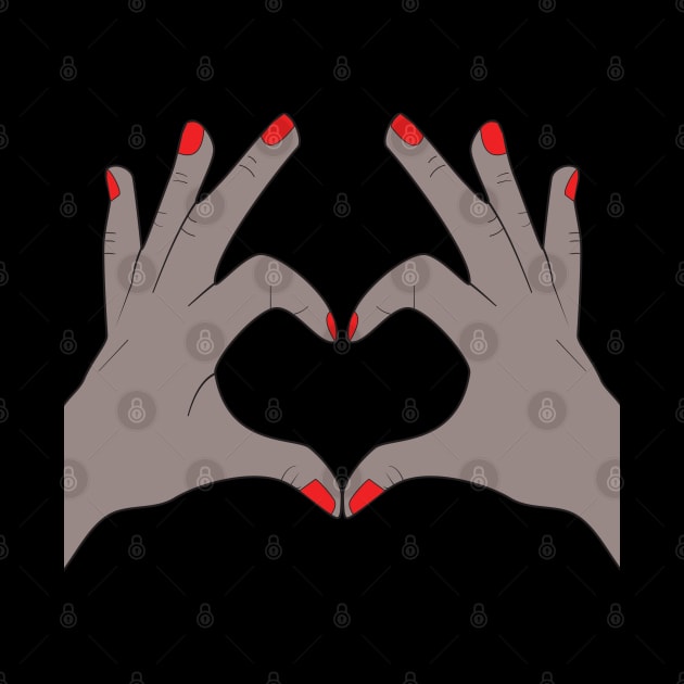 Hands Making Heart Shape Love Sign Language Valentine's Day by Okuadinya