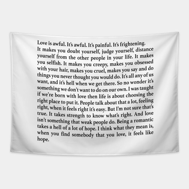 love is awful the priest fleabag love speech Tapestry by aytchim