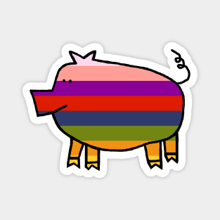 Cute Rainbow Pig Magnet