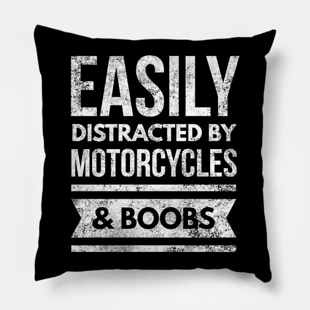 Motorcycles Funny Rally Biker Shirt Motocross & Road Pillow by twizzler3b