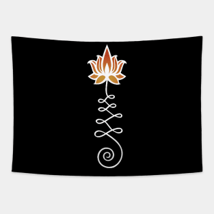 White Lotus Flower Unalome Tapestry