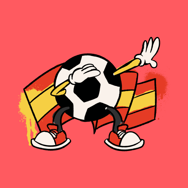 Dabbing Soccer Ball Cartoon Spain Spanish Flag Football by Now Boarding