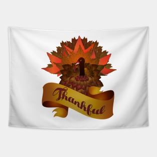 Thankful Turkey Leaves Tapestry