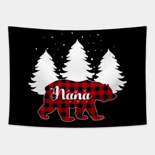 Buffalo Red Plaid Nana Bear Matching Family Christmas Tapestry