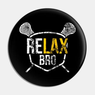 Vintage ReLAX Bro Lacrosse Cute Distressed LAX Pun Pin