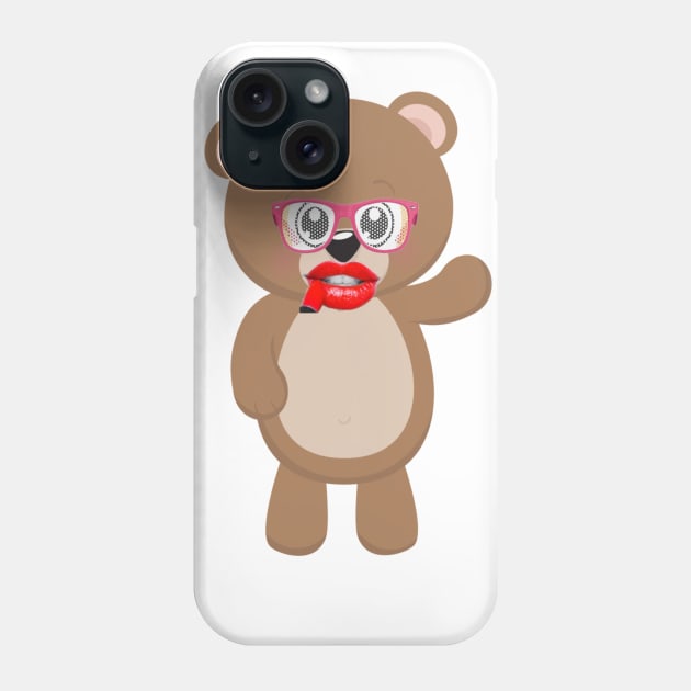 BEAR IN RED LEPS ART Phone Case by Own Store