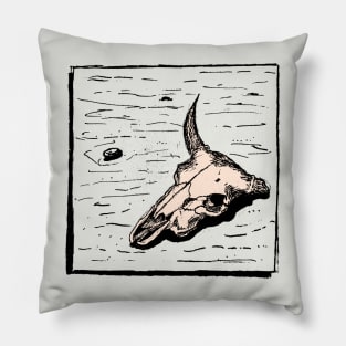 Skull in the Desert Pillow