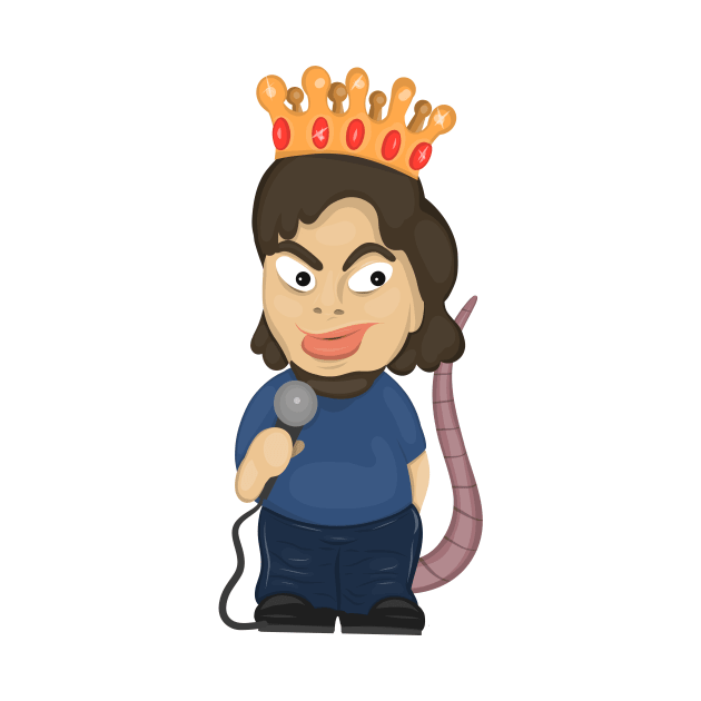 Theo Von The Rat King Illustration With Crown & Rat Tail by Ina