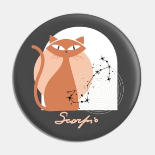 Scorpio Zodiac Cat Modern Astrology Horoscope Kitty Pin